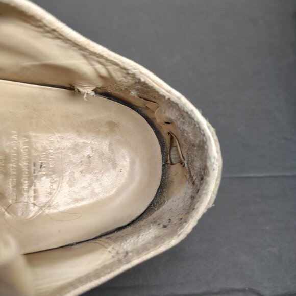 VISVIM Skagway G Patten Mens Size 8 White Red Stripe Canvas Leather Sneakers - Picture 10 of 16